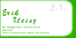 erik kleisz business card